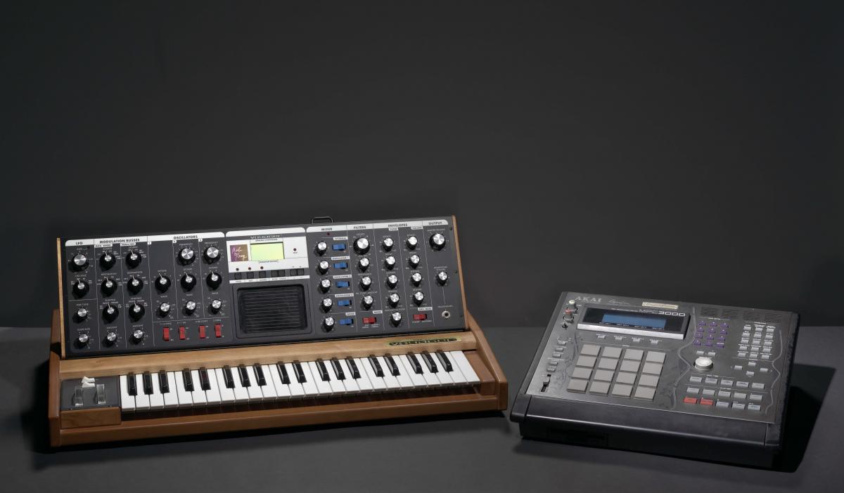 Minimoog Voyager synthesizer and MIDI Production Center 3000 Limited Edition used by J Dilla, 2002-2005 and 2000, Collection of the Smithsonian National Museum of African American History and Culture, Gift of Maureen Yancy