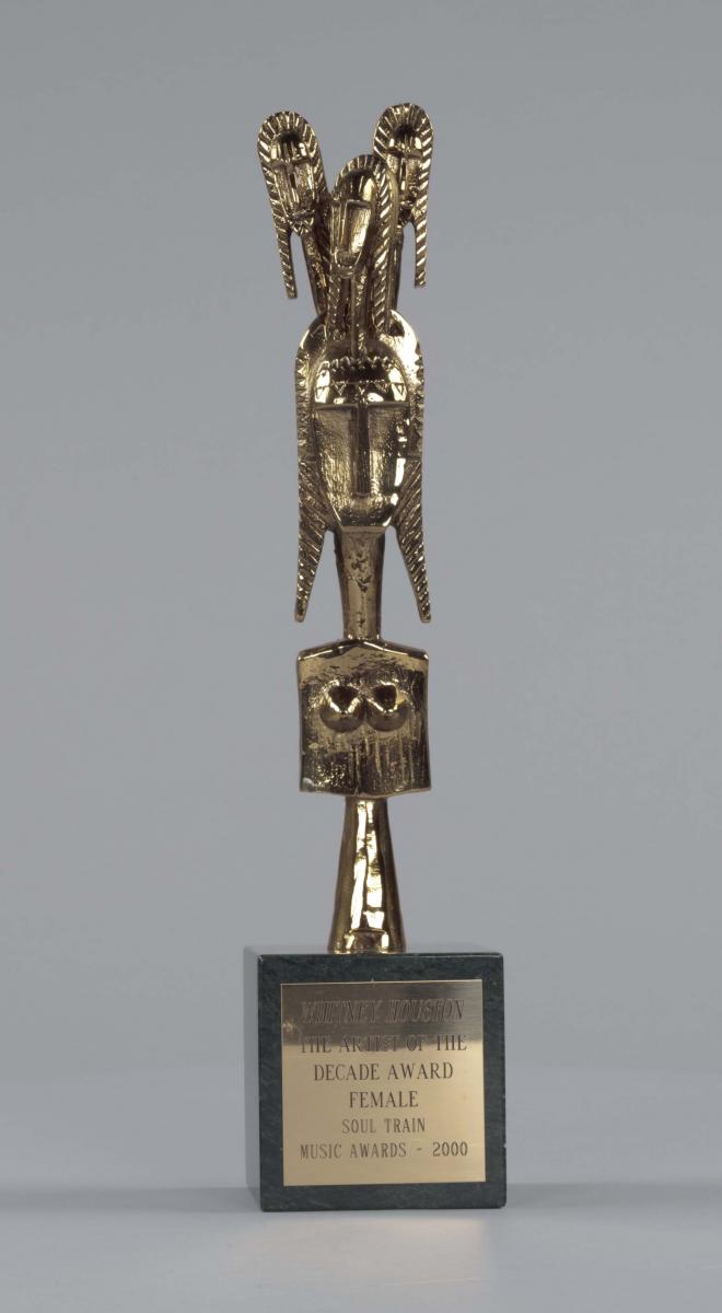 Soul Train trophy for Artist of the Decade - Female given to Whitney Houston, 2000, Collection of the Smithsonian National Museum of African American History and Culture, Gift of the Estate of Whitney Houston