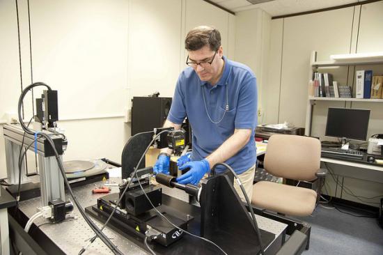 Alyea recovering sound in his Library of Congress lab