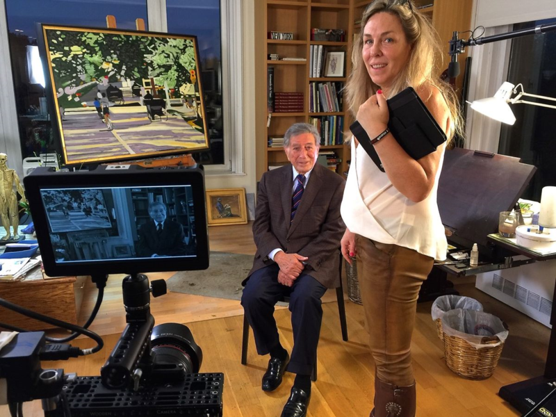 Tony Bennett and Catherine Bainbridge, a writer, director, and producer of RUMBLE.